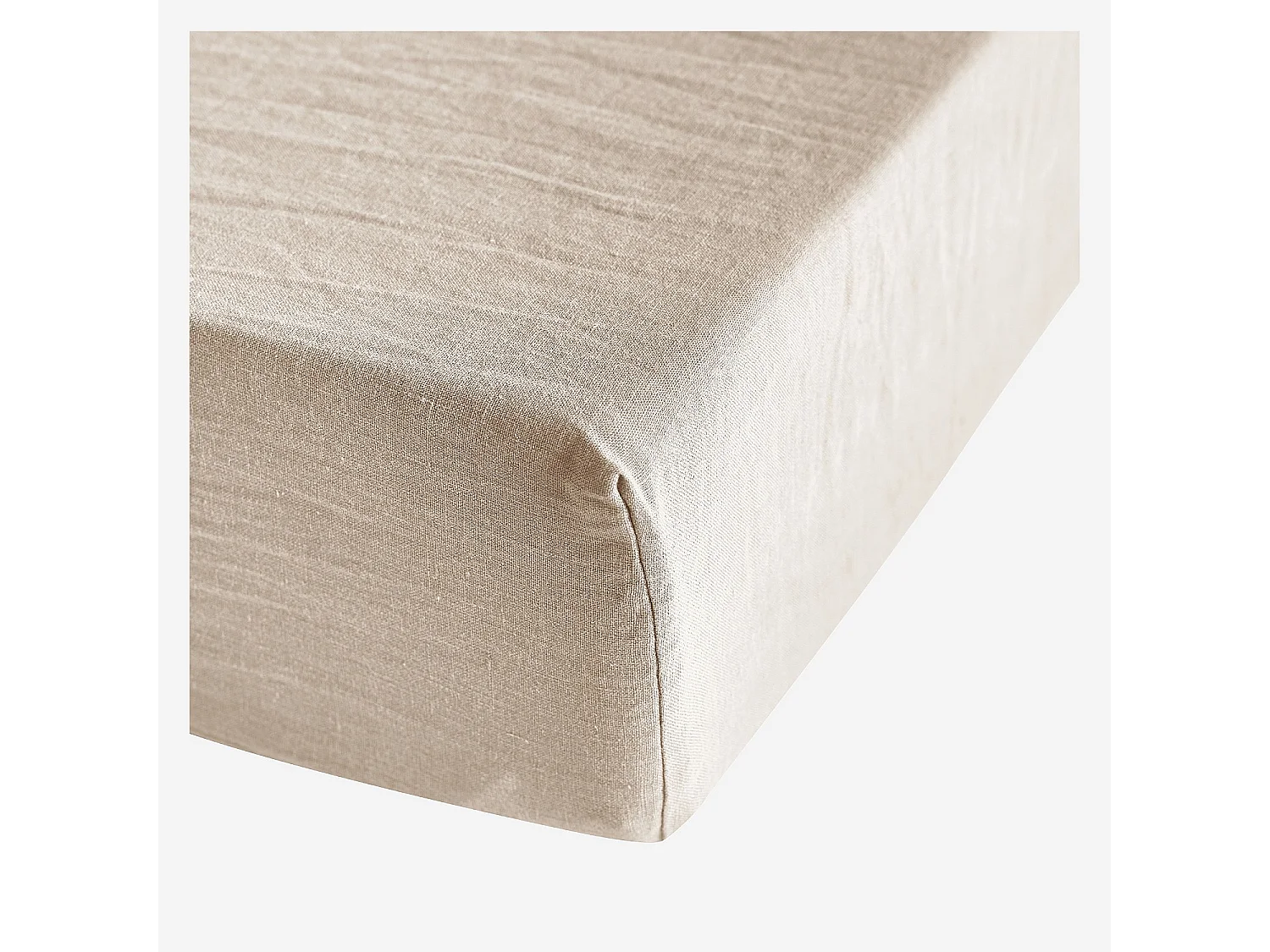 Habitat - Drap Housse en lin - 160 x 200 cm - Naturel - Brunelle