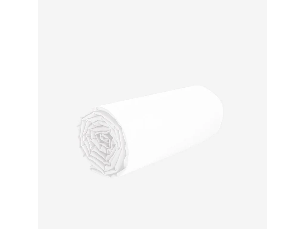 Habitat - Drap Housse en satin de coton - 140 x 200 cm - Blanc - Alexane