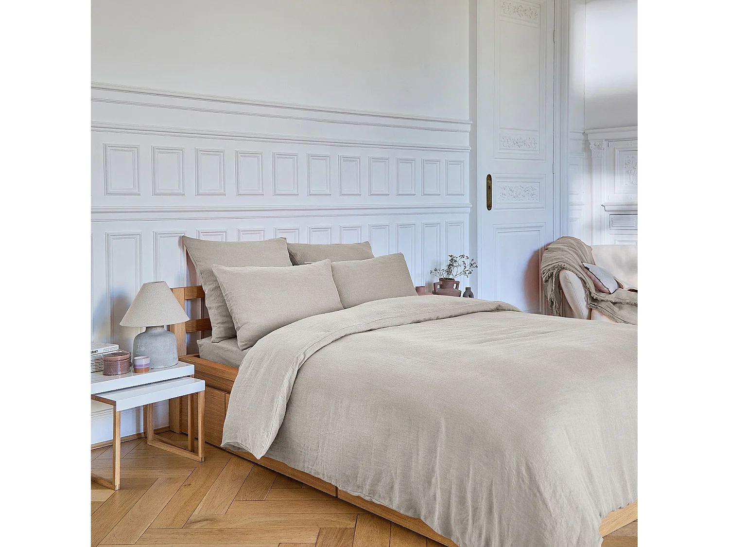 Habitat - Drap Housse en lin - 140 x 200 cm - Naturel - Brunelle