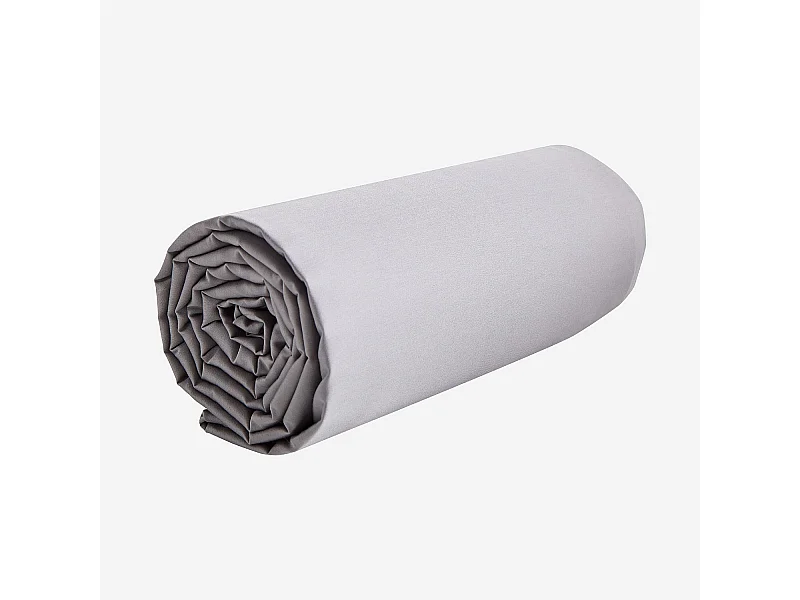 Habitat - Drap Housse en satin de coton - 140 x 200 cm - Gris argenté - Alexane