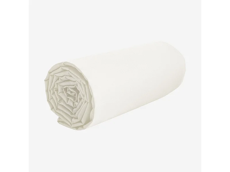 Habitat - Drap Housse en satin de coton - 160 x 200 cm - Sable - Alexane