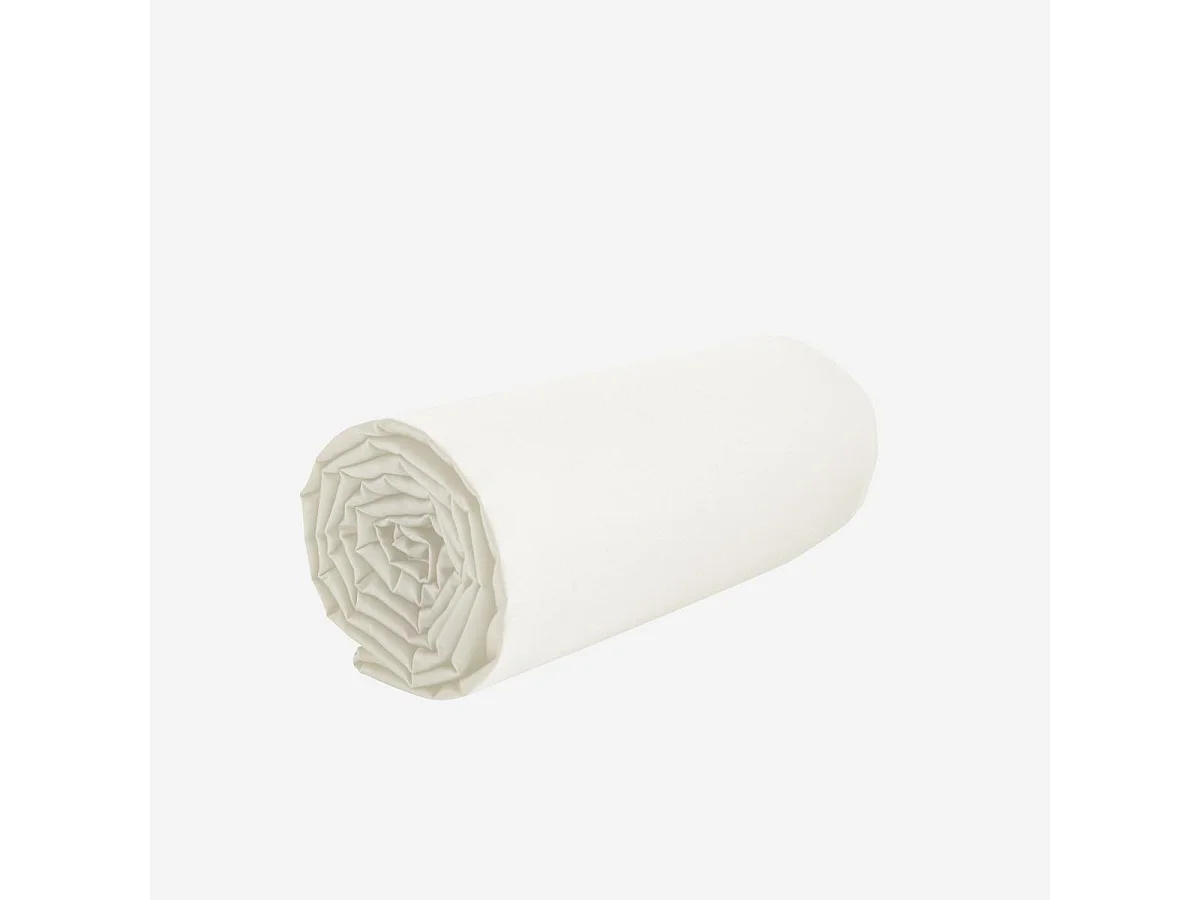 Habitat - Drap Housse en satin de coton - 140 x 200 cm - Sable - Alexane