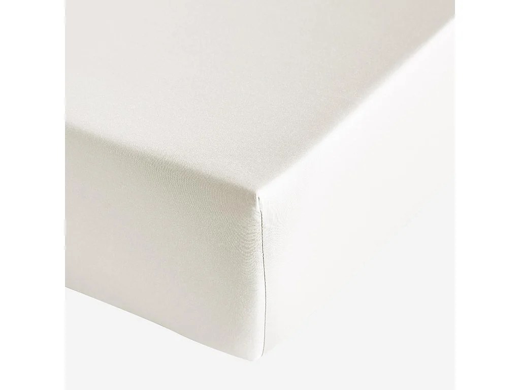 Habitat - Drap Housse en satin de coton - 140 x 200 cm - Sable - Alexane