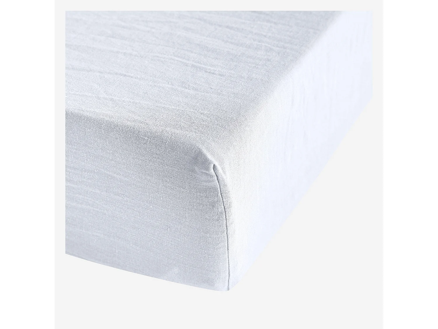 Habitat - Drap Housse en lin - 160 x 200 cm - Blanc - Brunelle