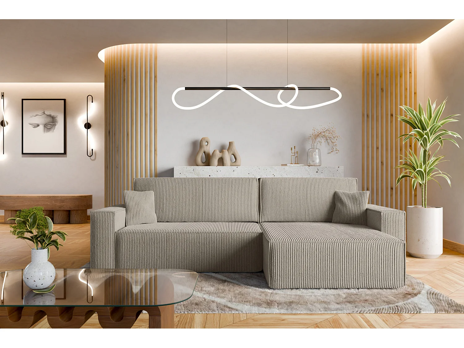 Canapé d'Angle avec fonction de couchage Karl XL du fabricant