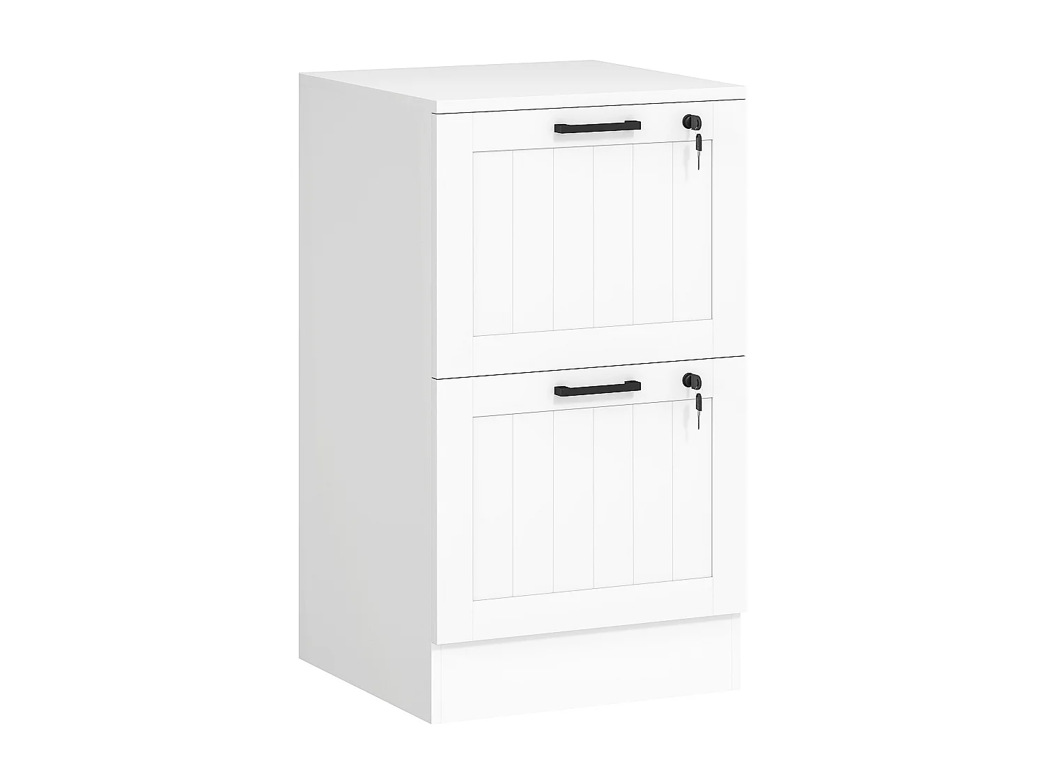 Caisson bureau 2 tiroirs verrouillables dossiers suspendus dim. 40x40x71cm MDF blanc