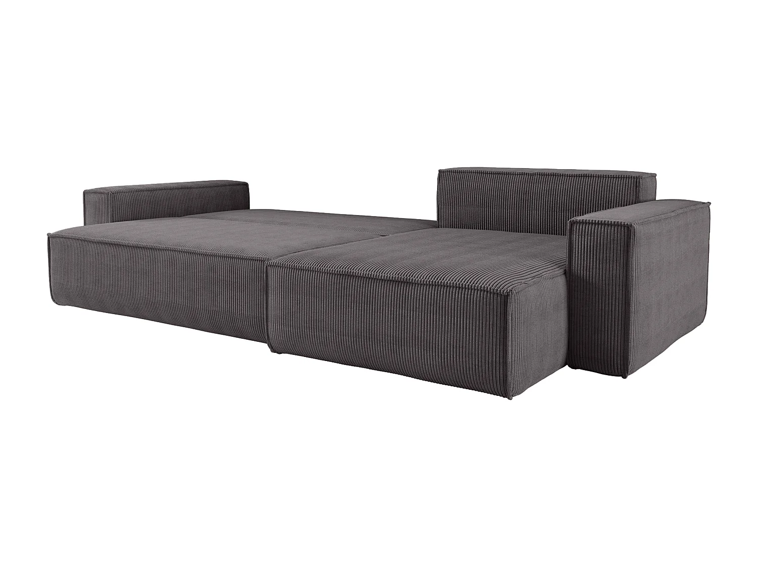 Canapé d'Angle convertible en velours côtelé gris Karl XL PREMIUM