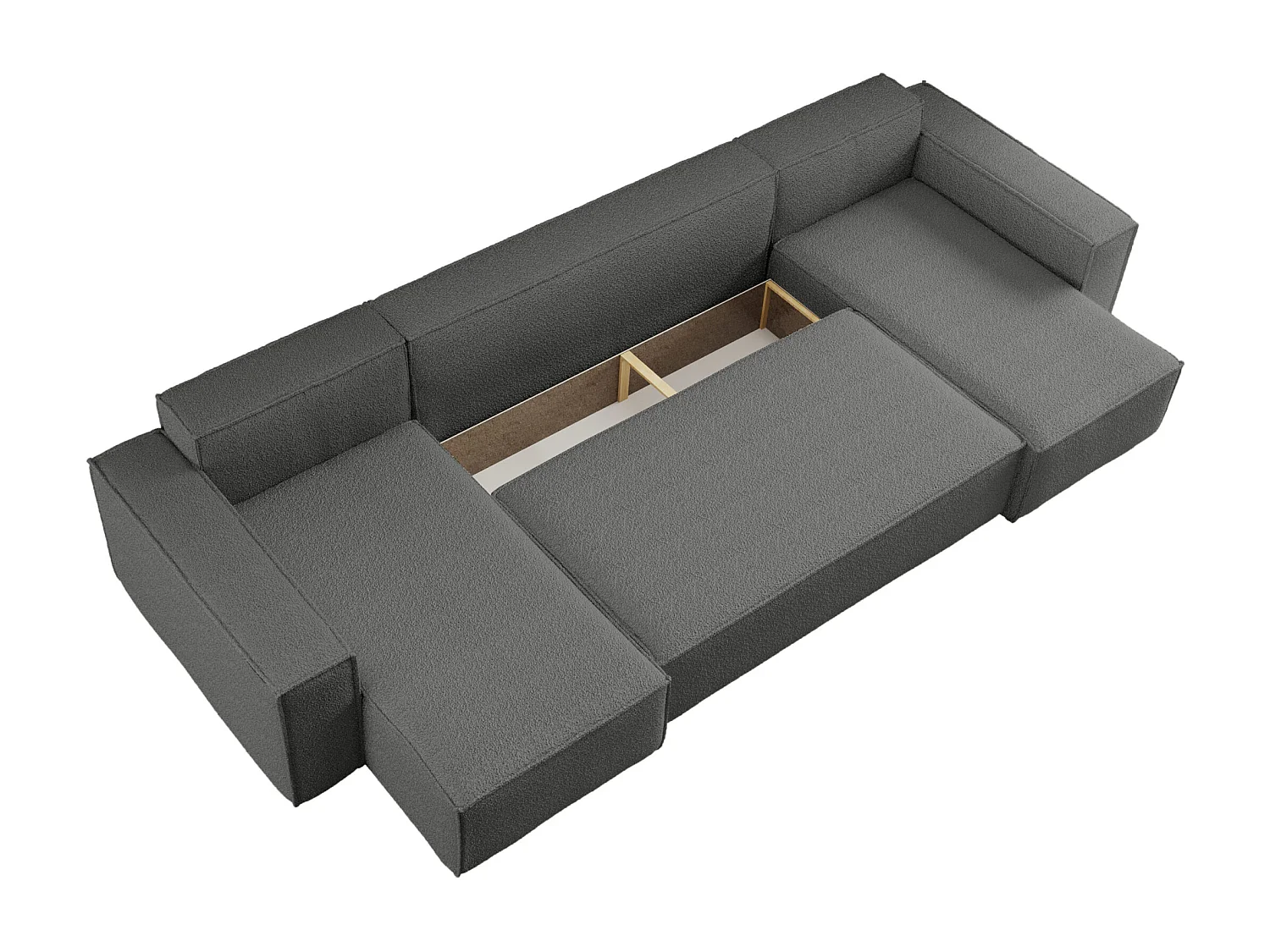 Canapé d'Angle convertible avec fonction de couchage tissu boucle anthracite Karl U du fabricant qualité premium