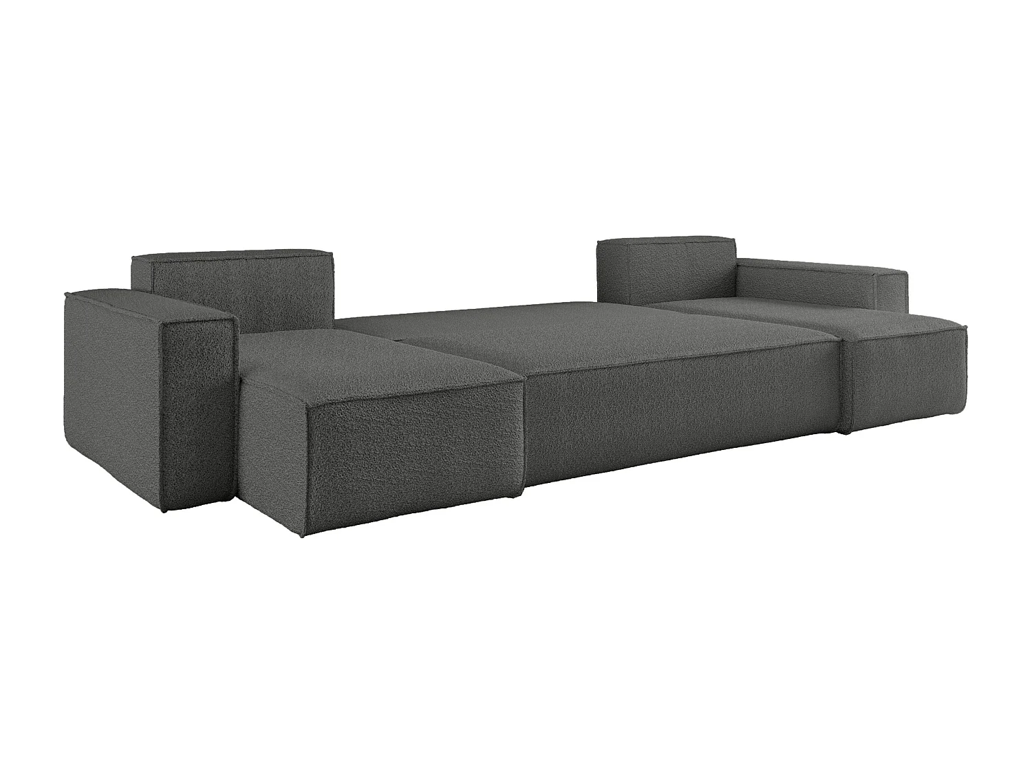 Canapé d'Angle convertible avec fonction de couchage tissu boucle anthracite Karl U du fabricant qualité premium