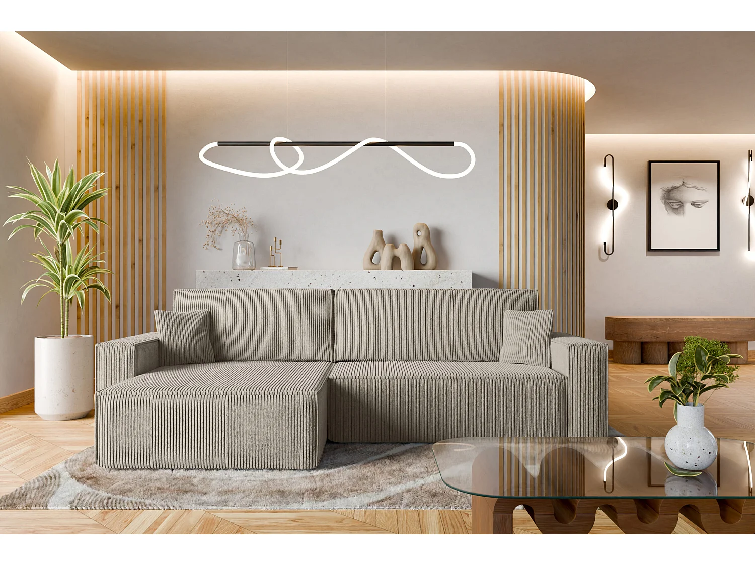 Canapé d'Angle avec fonction de couchage Karl XL du fabricant