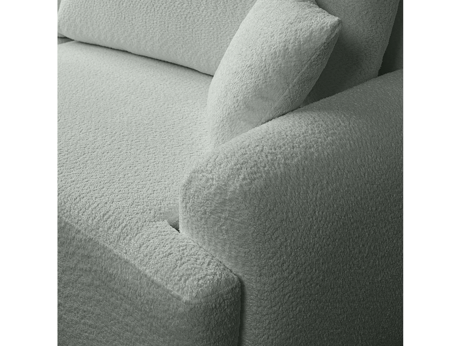 Canapé d’angle gauche moderne avec fonction couchage en bouclé gris clair – ARTE PREMIUM, direct fabricant