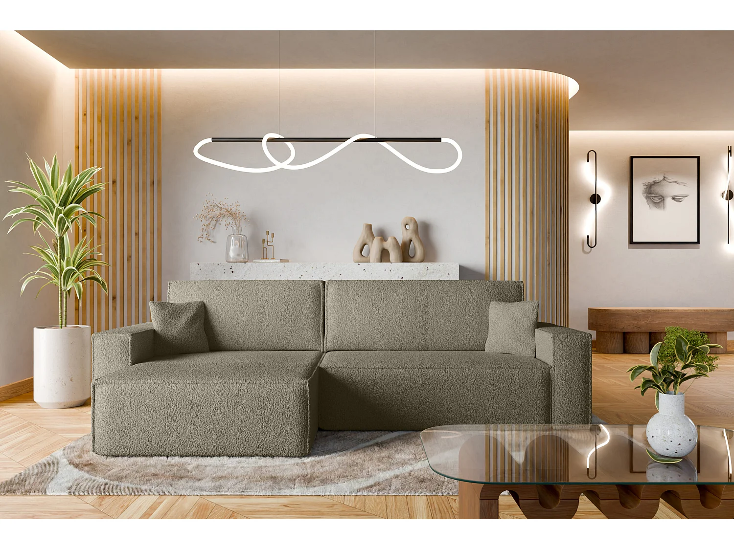 Divano angolare con funzione letto Karl XL destro del produttore