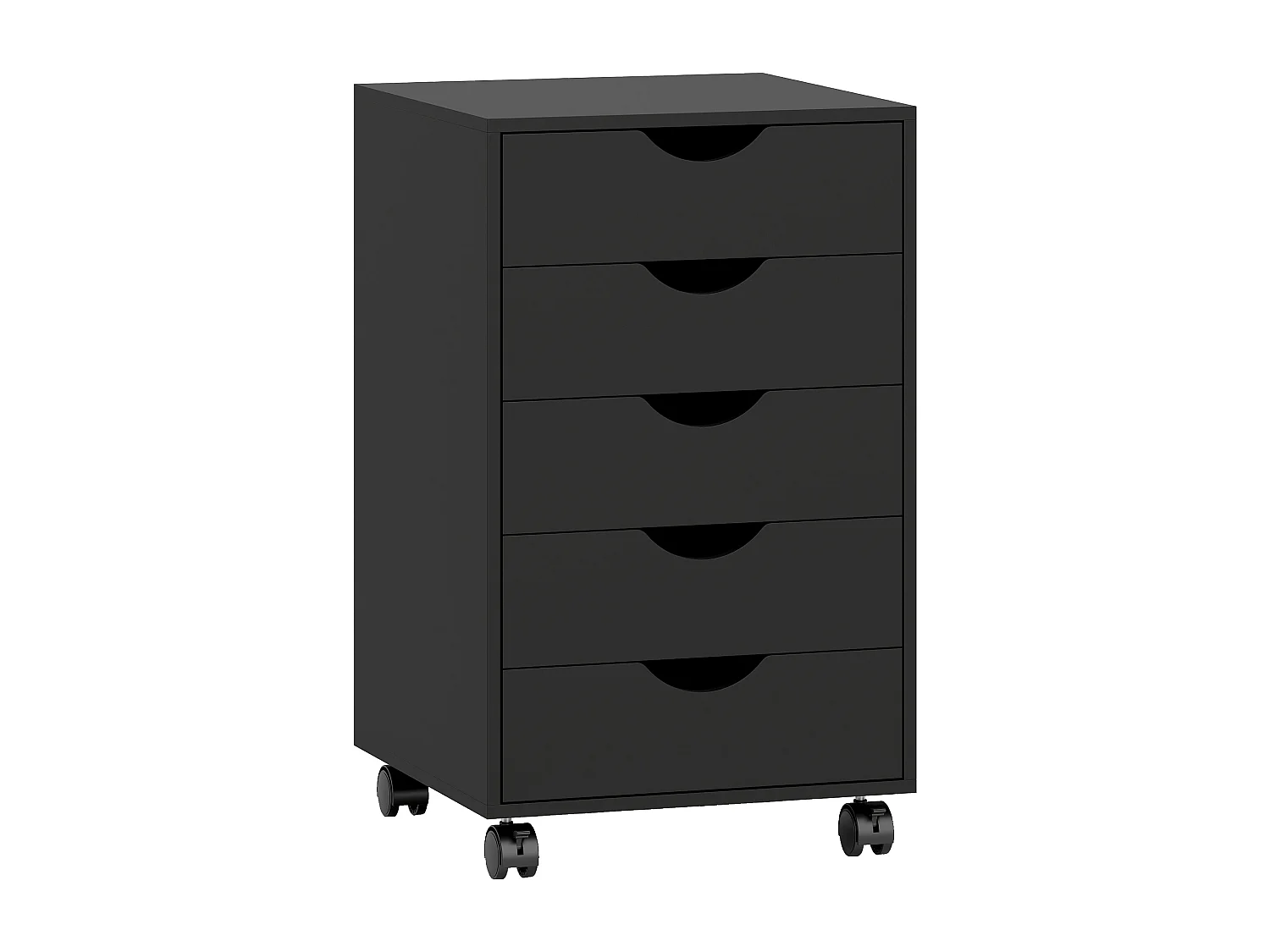 Caisson bureau 5 tiroirs mobile dim. 40x40x67cm noir