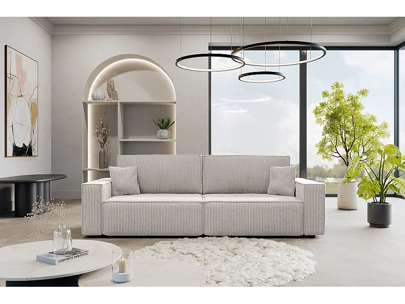 Canapé Karl avec deux coffres de rangement pour literie, option de couchage, directement du fabricant