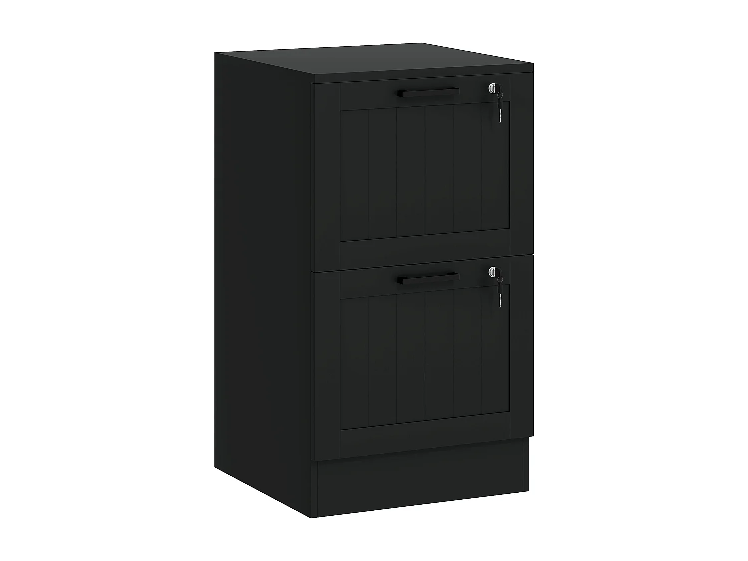 Caisson bureau 2 tiroirs verrouillables dossiers suspendus dim. 40x40x71cm MDF noir