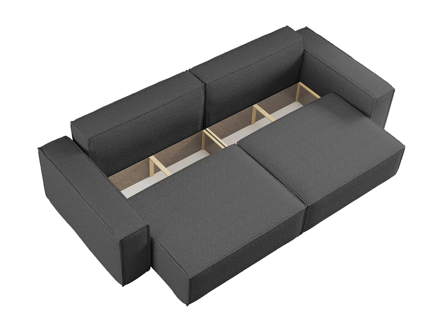 Divano Karl con due vani contenitore per la biancheria, funzione letto, direttamente dal produttore.