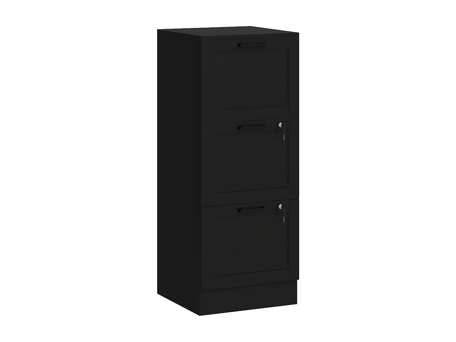 Caisson bureau 2+1 tiroir verrouillable dossiers suspendus dim. 40x40x101cm MDF noir