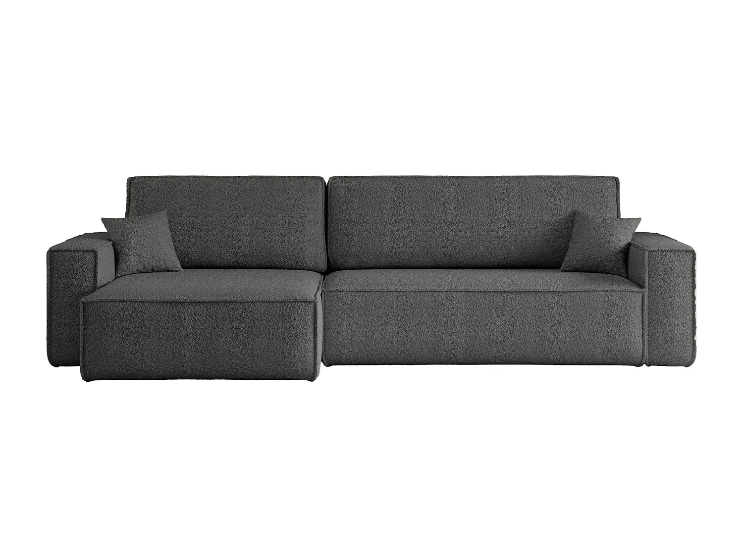 Canapé d'Angle convertible avec fonction de couchage tissu boucle anthracite Karl XL du fabricant