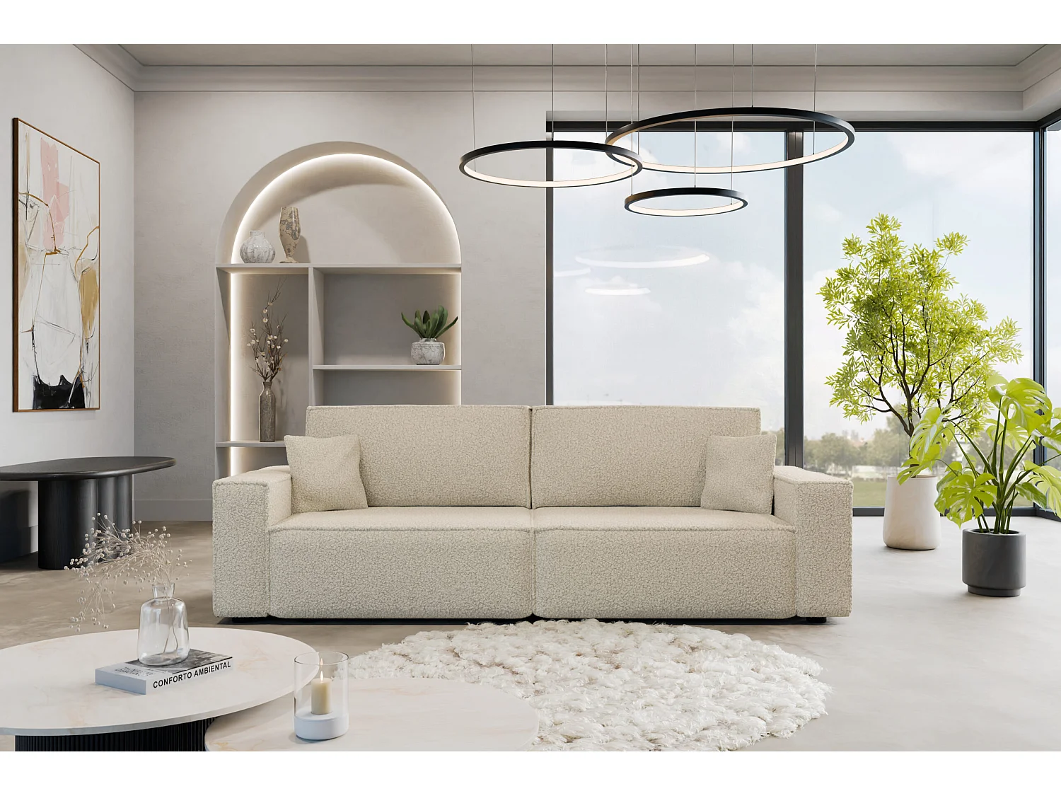 Divano Karl con due vani contenitore per la biancheria, funzione letto, direttamente dal produttore.