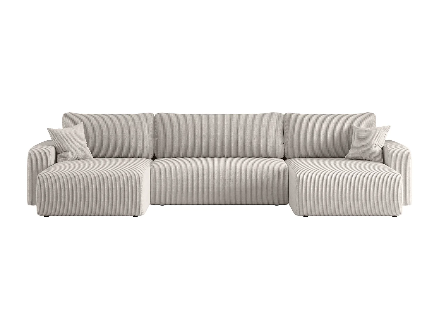 Divano angolare in velluto a coste bianco con funzione letto Karl U – produttore