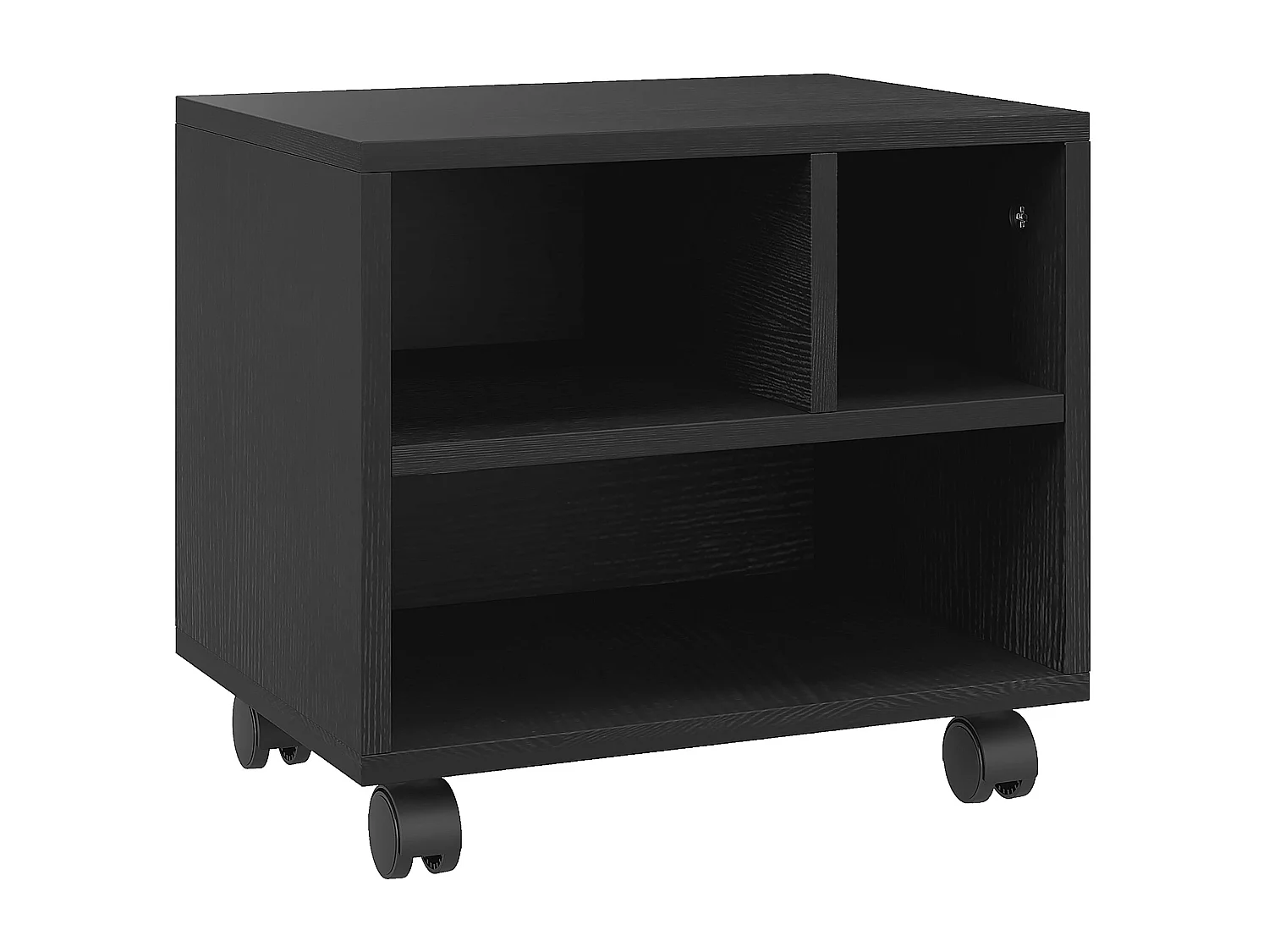Support d'imprimante caisson de bureau 3 niches - dim. 40L x 30l x 36H cm - panneaux noir