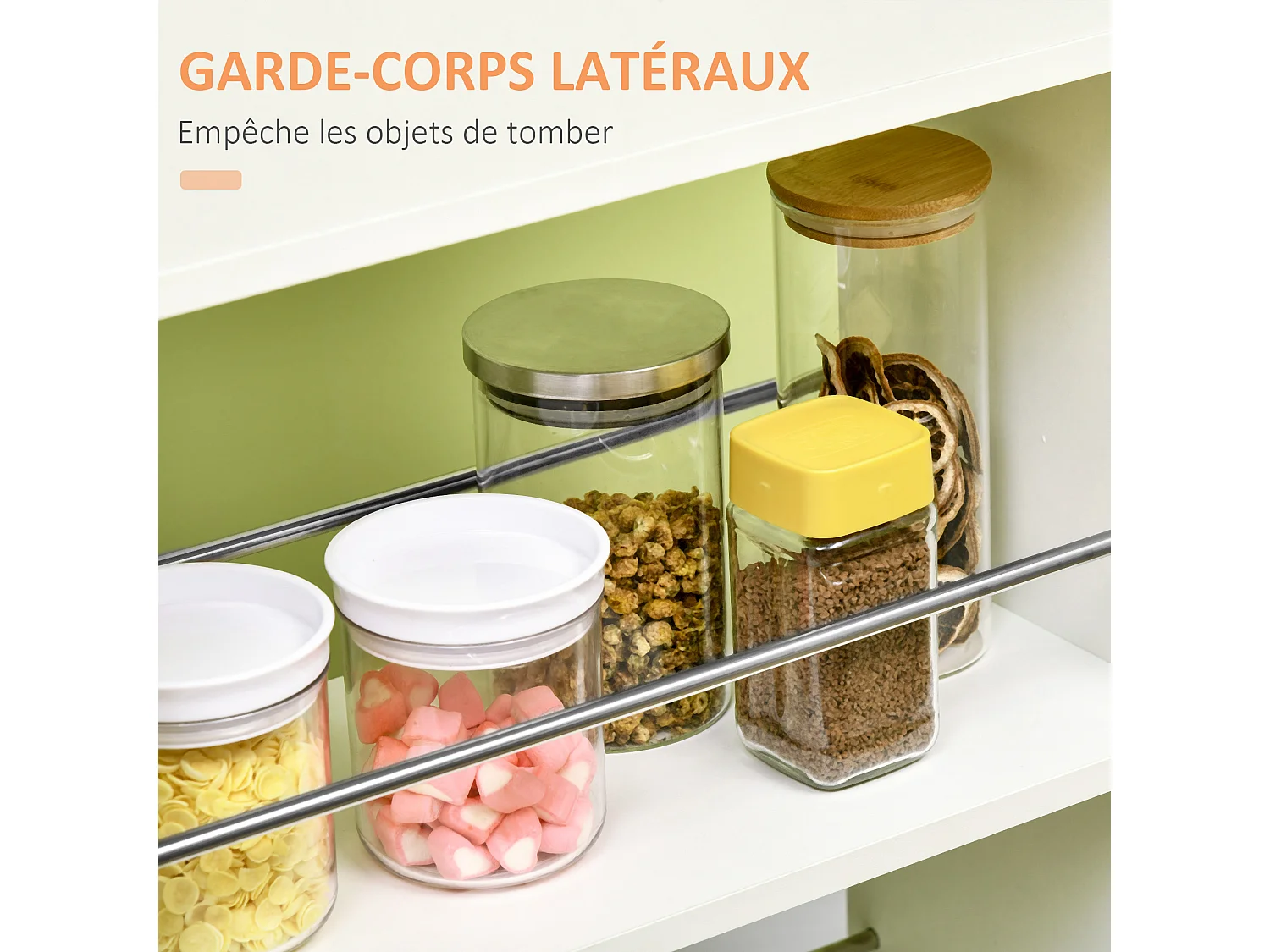 Chariot desserte de cuisine - tiroir, 2 étagères - dim. 25L x 50l x 85H cm - panneaux acier blanc