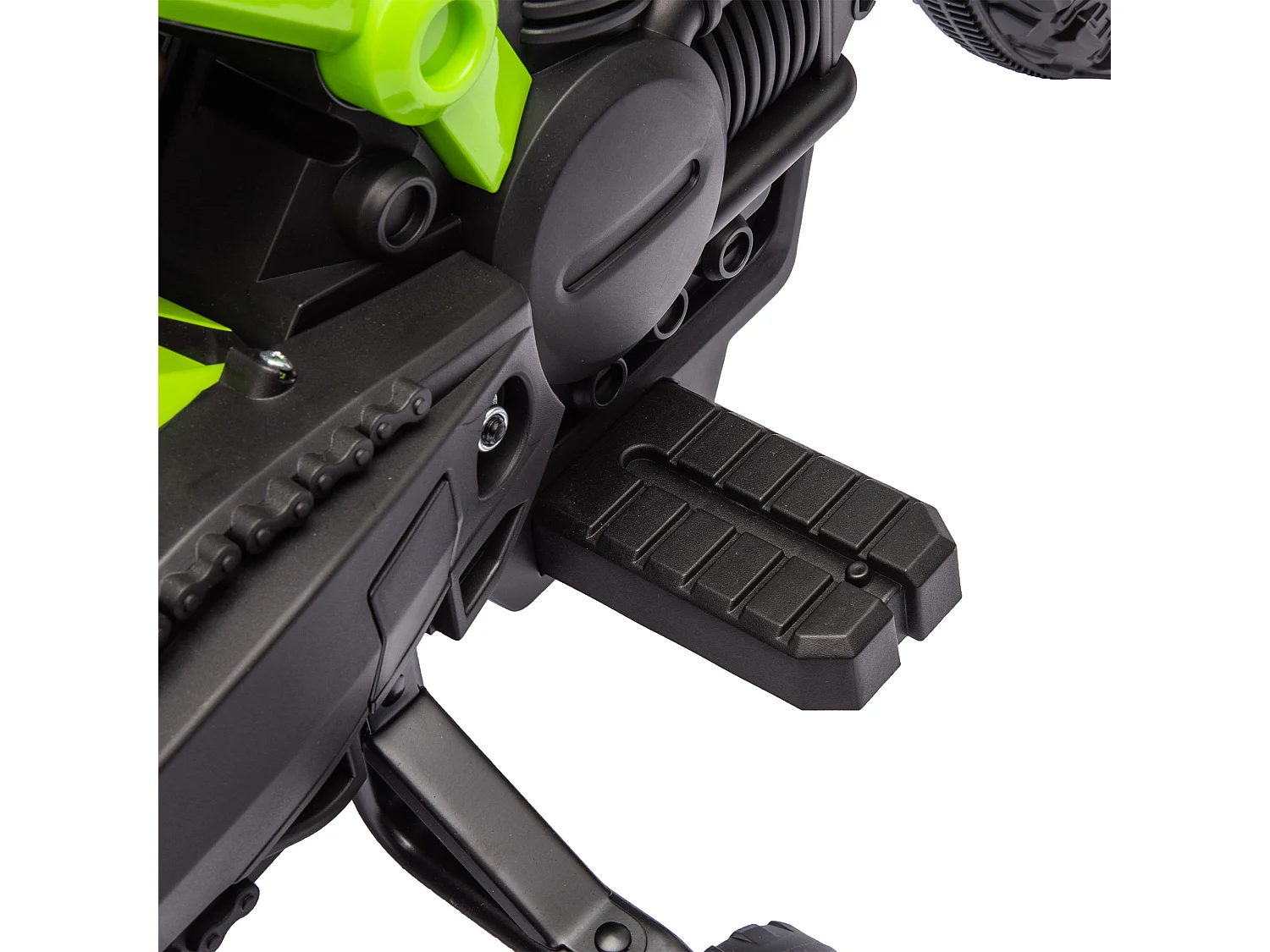 Moto Cross électrique enfant 6 V 2 moteurs effets sonores max. 3 Km/h 30 Kg avec stabilisateurs vert