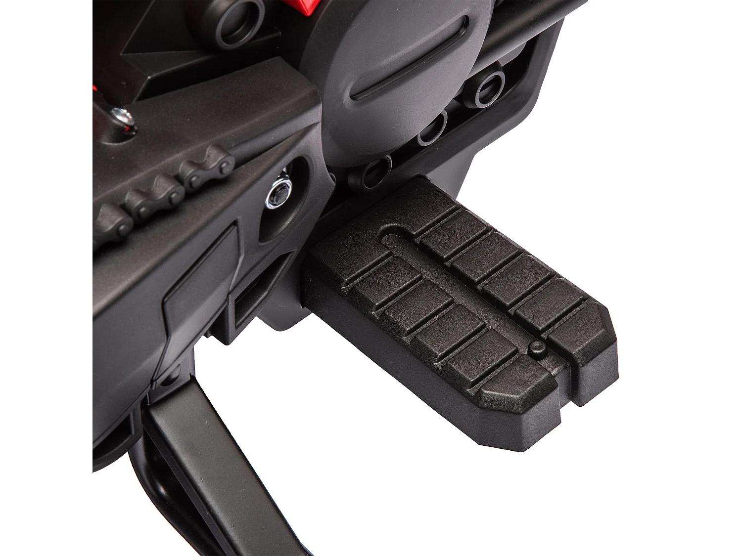 Moto Cross électrique enfant 6 V 2 moteurs effets sonores max. 3 Km/h 30 Kg avec stabilisateurs rouge