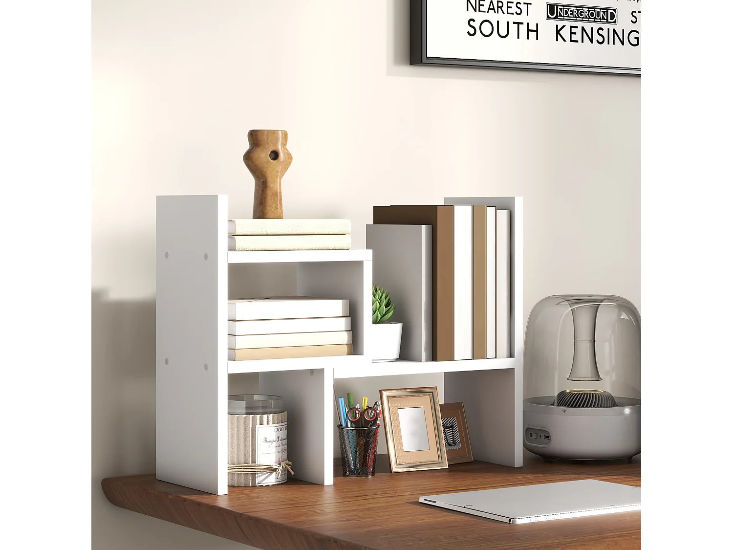 Étagère de bureau modulable - organisateur de bureau - 2 pièces - blanc