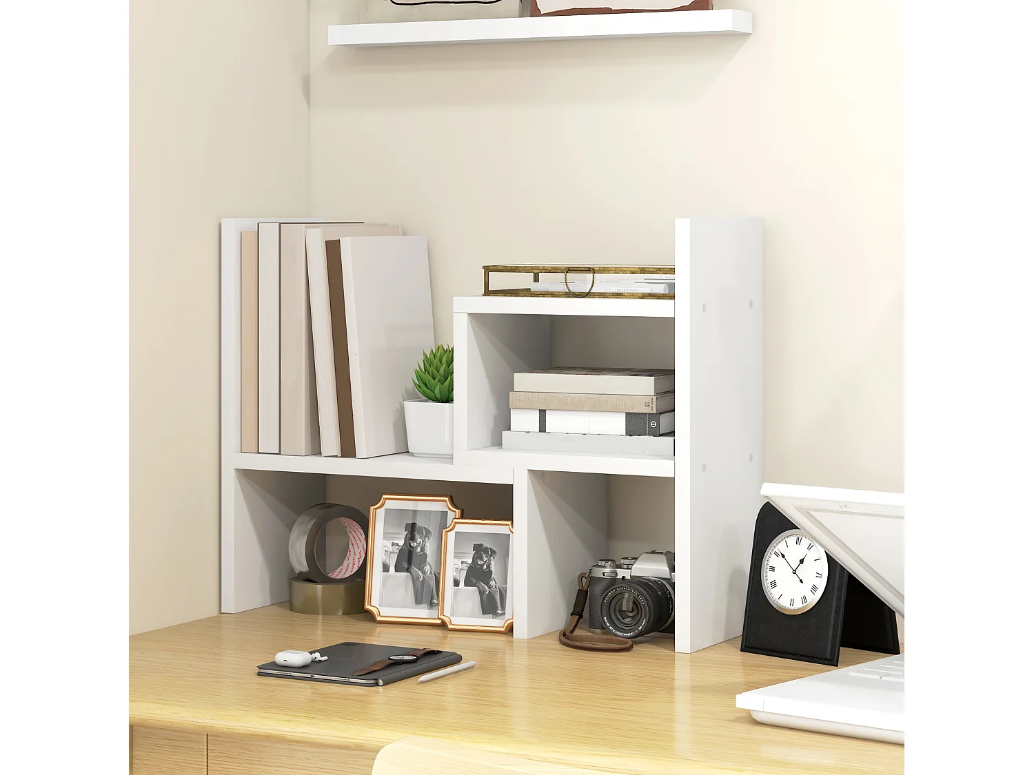 Étagère de bureau modulable - organisateur de bureau - 2 pièces - blanc