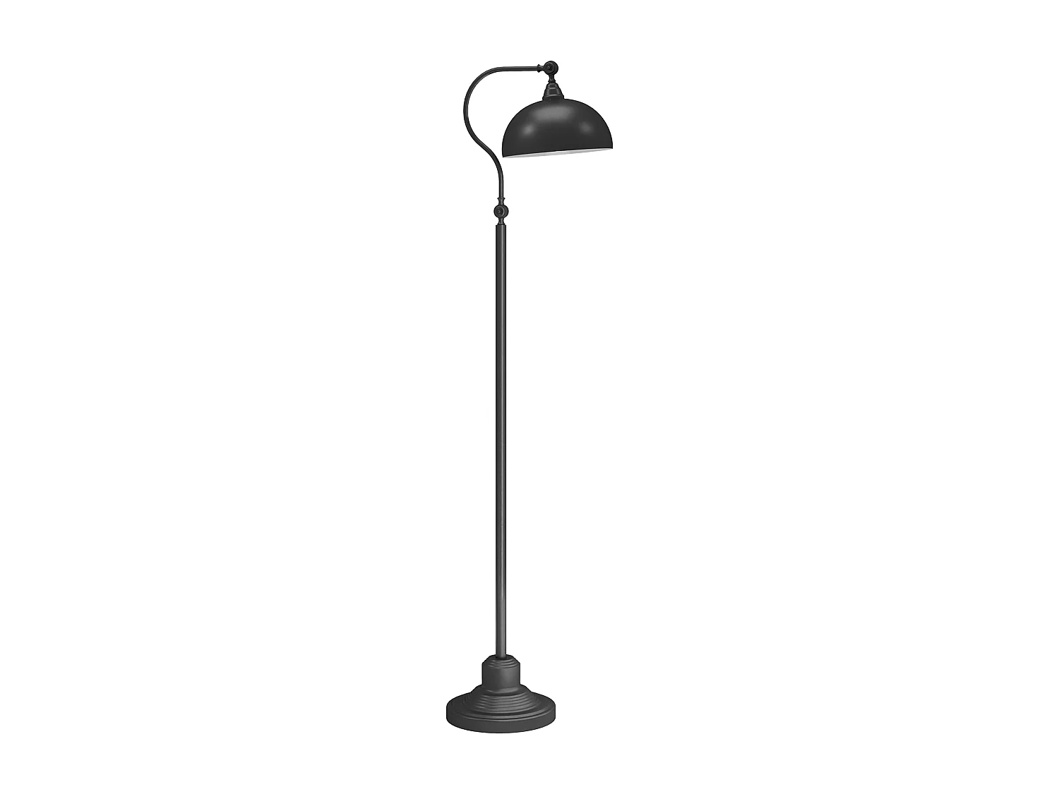 Lampadaire style néo-rétro métal noir - abat-jour réglable - H.152 cm
