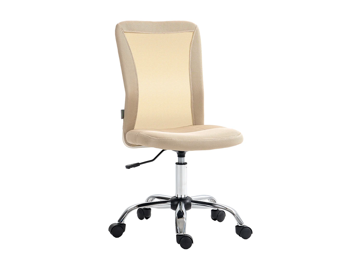 Vinsetto Chaise de bureau ergonomique hauteur réglable piètement chromé pivotant 360° revêtement maille beige