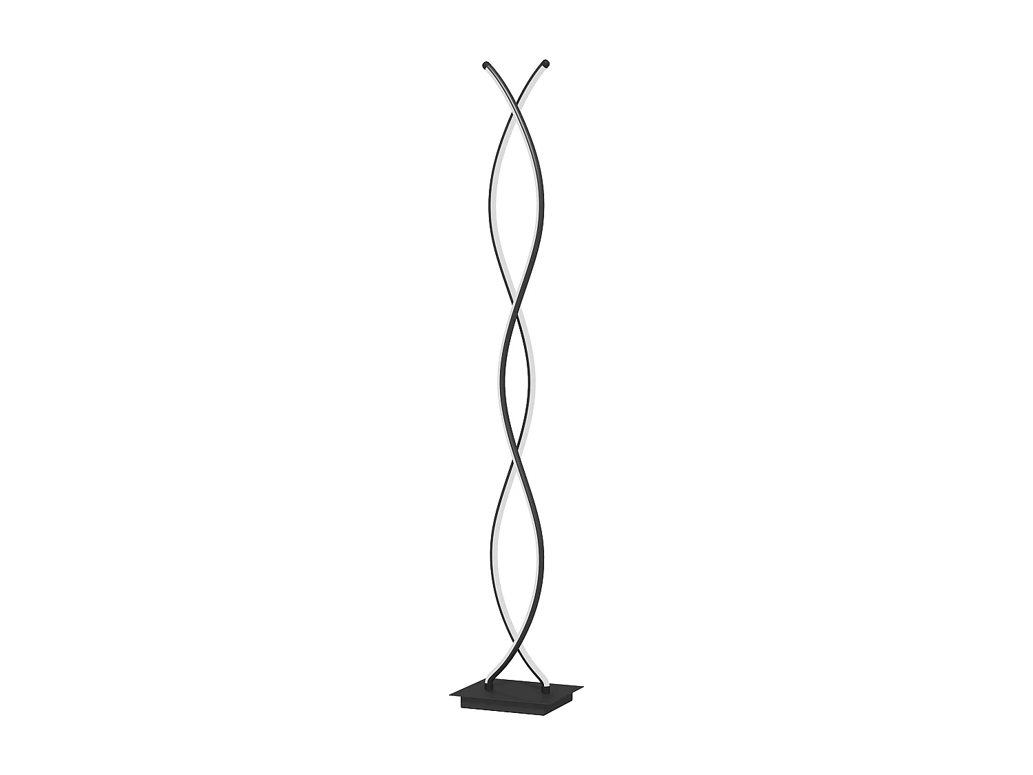 Lampadaire LED design spirales - forme galbée H. 140 cm - alliage alu. acrylique noir