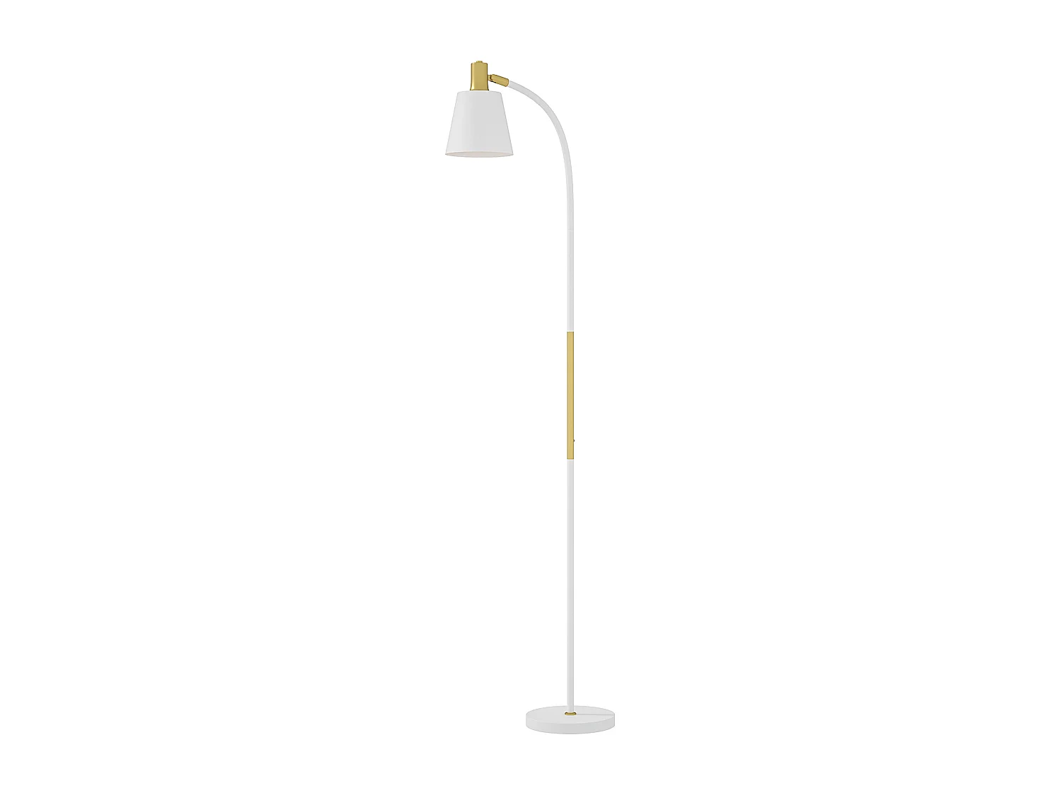 Lampadaire design néo-rétro hauteur réglable H.127-160 cm métal plastique blanc doré