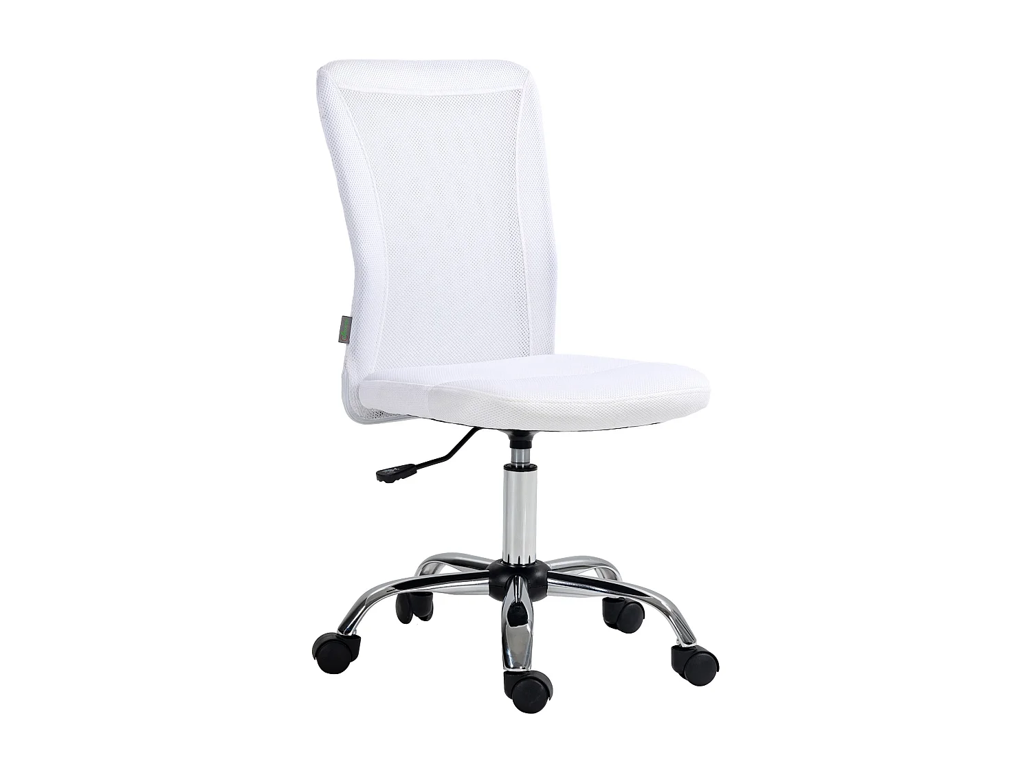 Vinsetto Chaise de bureau ergonomique hauteur réglable piètement chromé pivotant 360° revêtement blanc