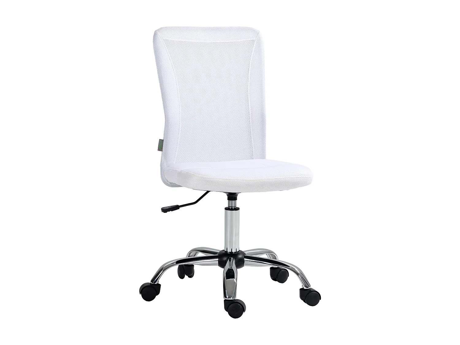 Vinsetto Chaise de bureau ergonomique hauteur réglable piètement chromé pivotant 360° revêtement blanc