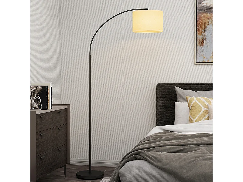 Lampadaire LED dimmable H.180 cm avec télécommande abat-jour réglable 11 température couleurs et niveaux de luminosité noir