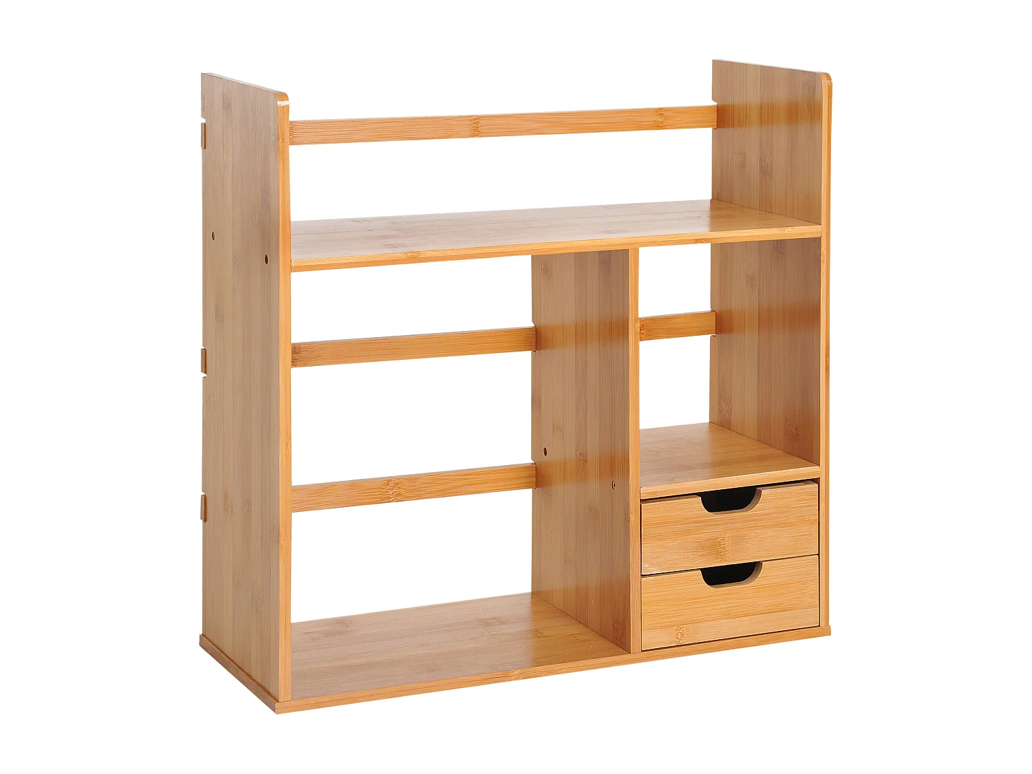 Étagère Livre Bureau Bibliothèque Étagère de Rangement Stockage Organisateur Bureau Cuisine Salle de Bain Bois de Bambou Naturel