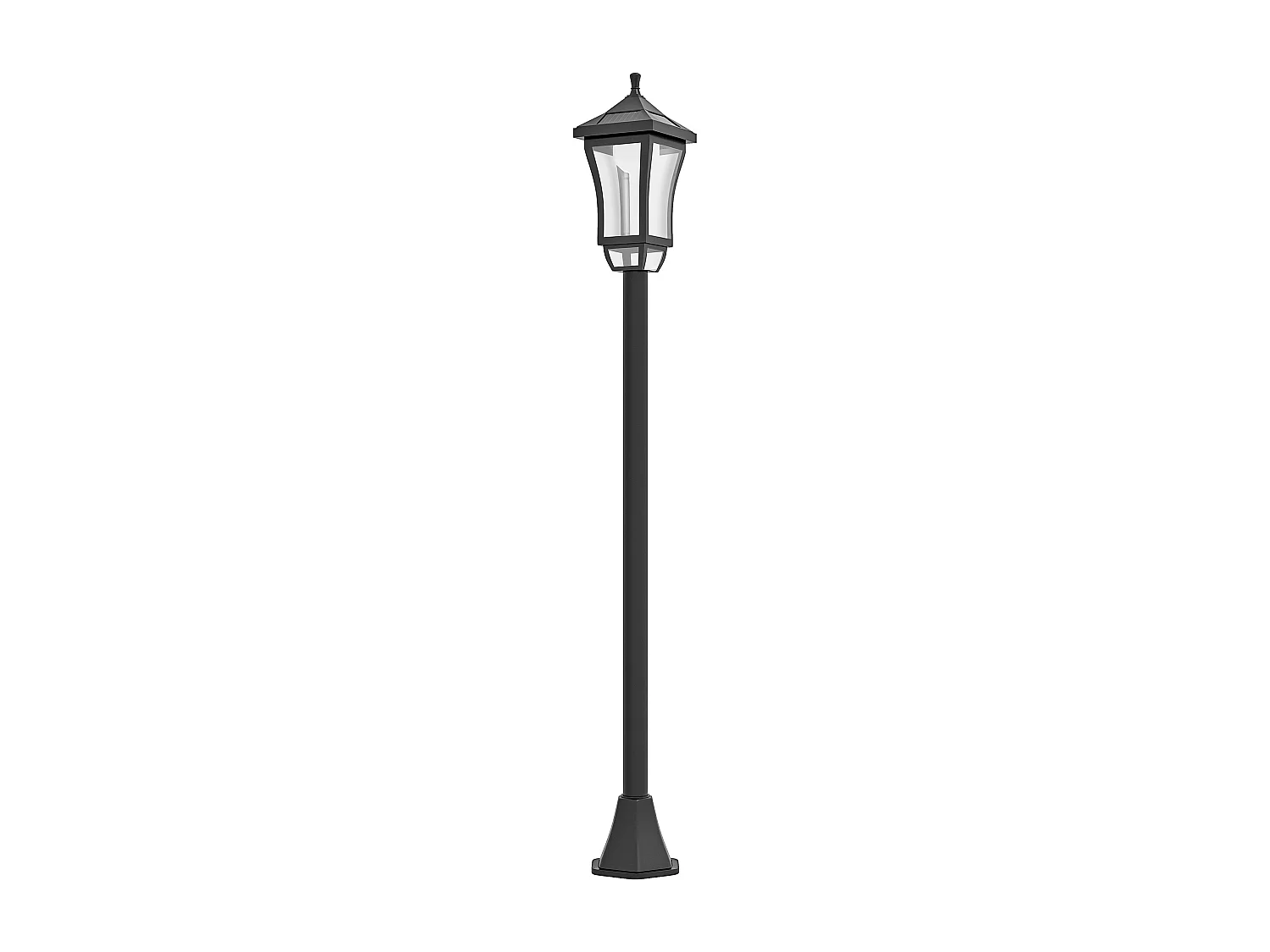 Lampadaire solaire LED extérieur sur pied H. 127 cm noir