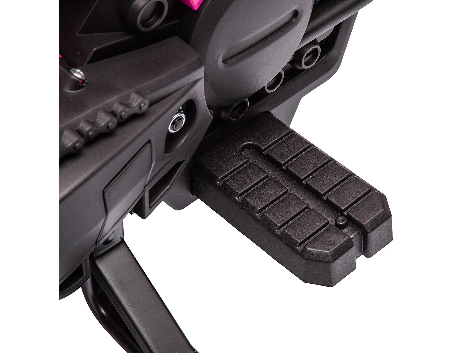 Moto Cross électrique enfant 6 V 2 moteurs effets sonores max. 3 Km/h 30 Kg avec stabilisateurs rose