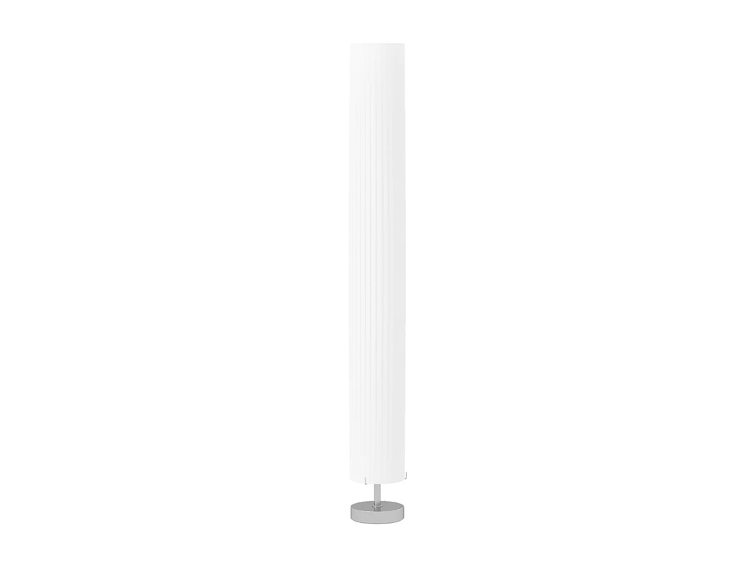 Lampadaire colonne sur pied design H.120 cm acier inox tissu blanc