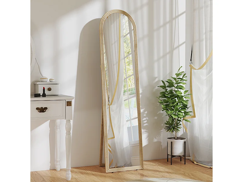 Miroir sur pied et mural pleine longueur 40 x 160 cm cadre pied effet pierre