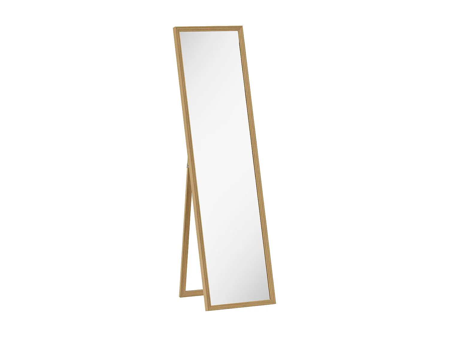 Miroir sur pied rectangulaire dim. 40L x 47l x 147H cm MDF aspect bois de chêne clair