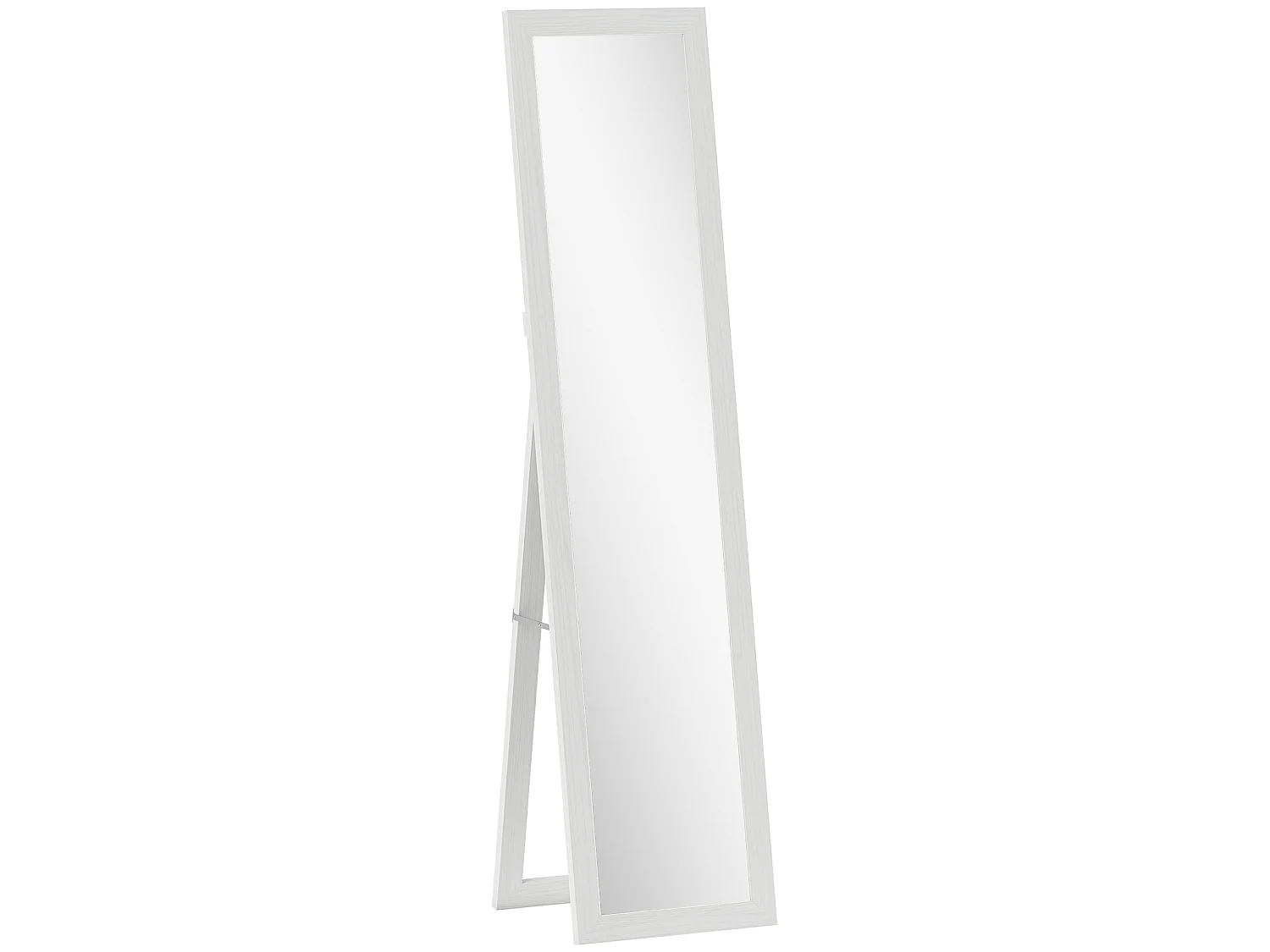 Miroir sur pied et mural rectangulaire dim. 37L x 40l x 157H cm aspect bois blanc