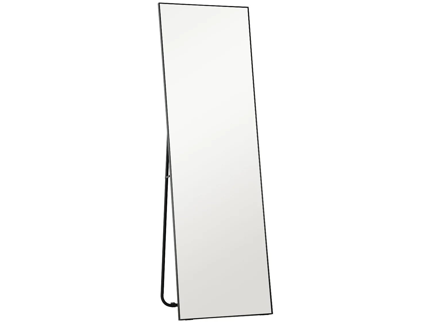 Grand miroir pleine longueur rectangulaire 50 x 160 cm - miroir sur pied ou mural - noir