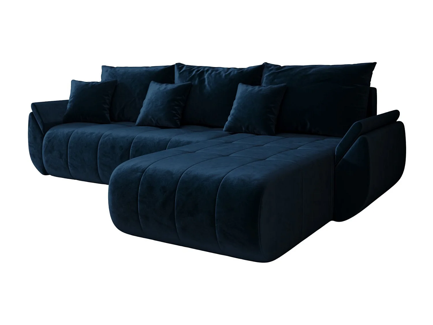 Canapé d'angle convertible avec rangement TOKYO, tissu MONOLITH, bleu foncé, droite