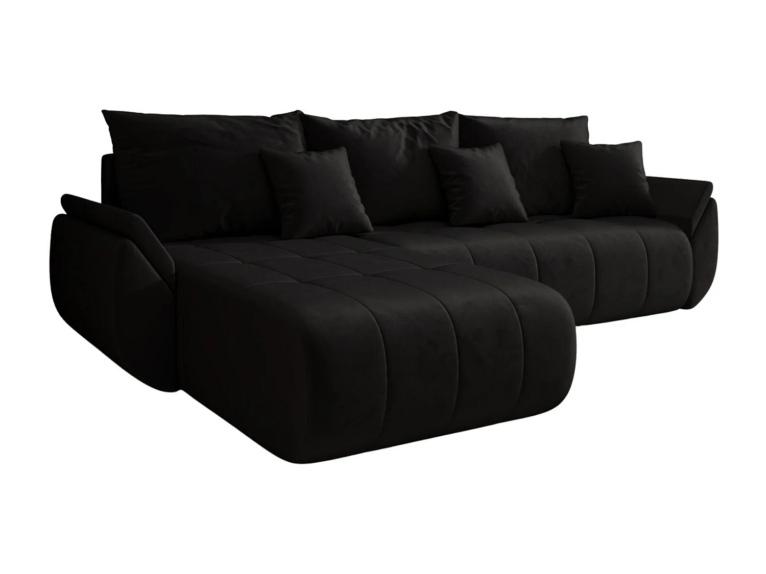 Canapé d'angle convertible avec compartiment de rangement TOKYO, tissu MONOLITH, anthracite, gauche