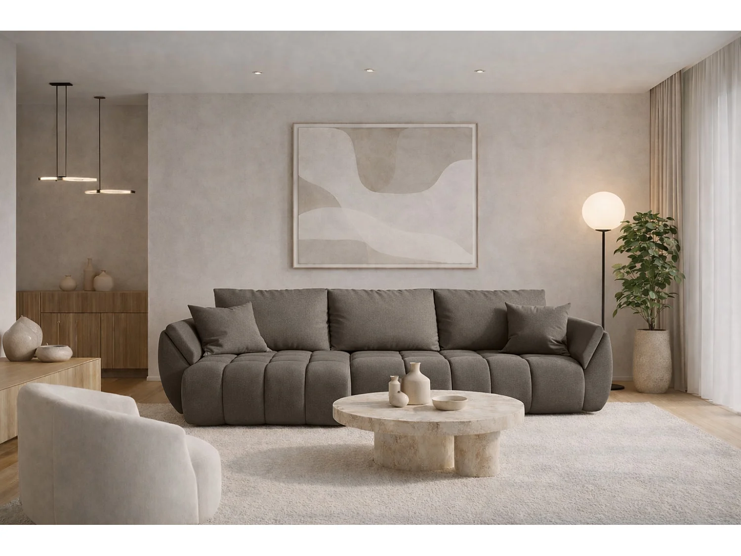 Narożnik z funkcją spania i pojemnikiem TOKYO PREMIUM, tkanina Wind, Stalowy, Prawy