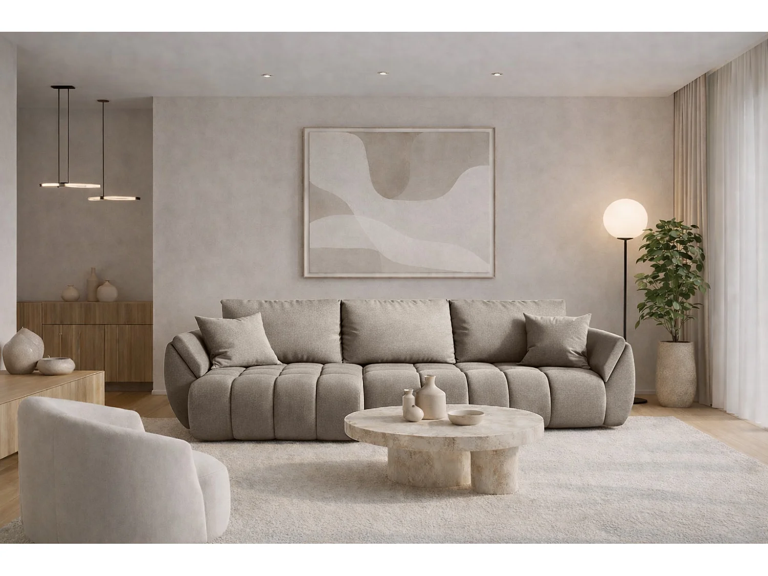 Narożnik z funkcją spania i pojemnikiem TOKYO PREMIUM, tkanina Wind, Szary, Lewy