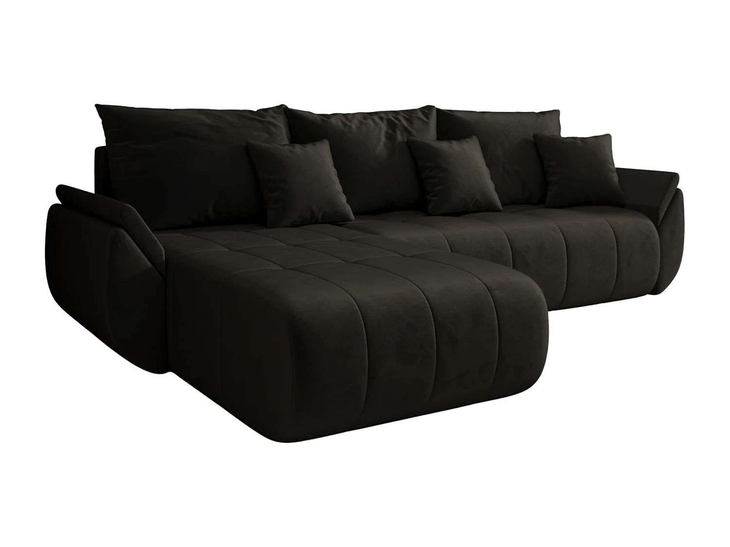 Canapé d'angle convertible avec rangement TOKYO, tissu MONOLITH, gris foncé, gauche